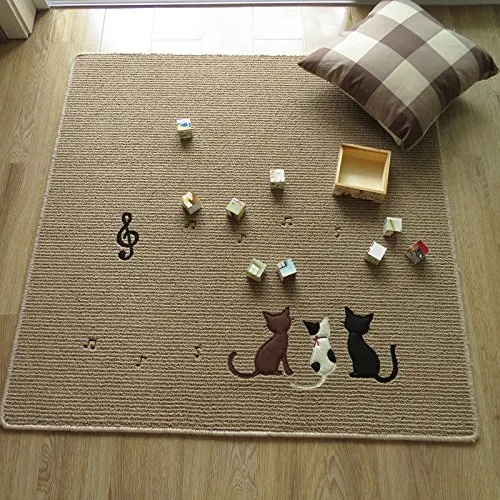 Дизайнерский дверной коврик с тремя котами, милый мультяшный ковер для детской спальни, элегантные Квадратные Коврики