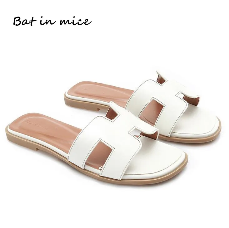 High quality Women Slippers shoes Pu leather casual women flats Flip Flops lady slippers Shoes Gladiator cozy Sandals Mujer W063 Women's Shoes
