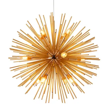 

Nordic Gold modern Pendant Lights 9/12 heads E14 Dandelion ball hanging lamp Living Room Restaurant cafe suspension luminaire