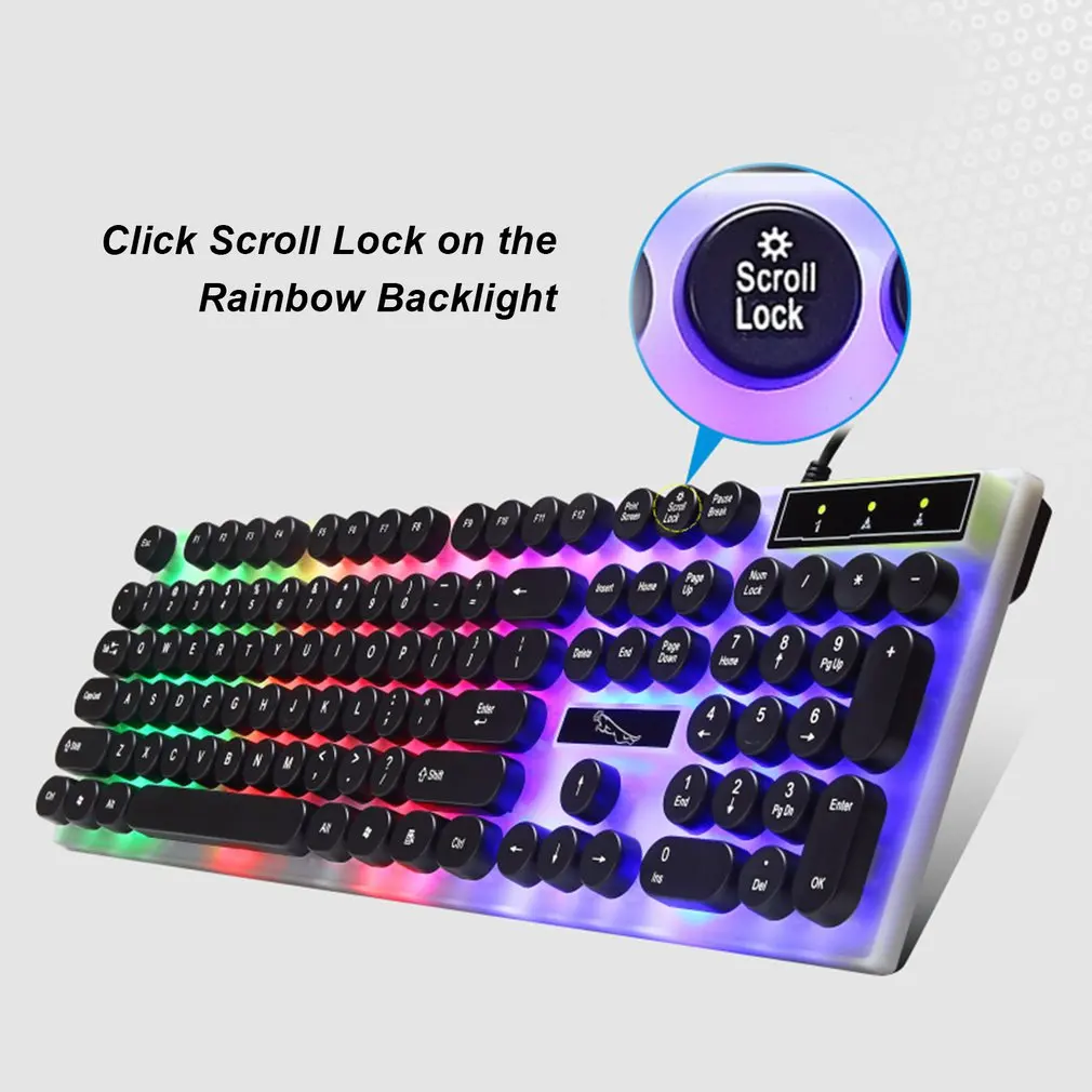 G21 USB Проводная Механическая панк клавиатура светодиодная красочная подсветка игровая клавиатура водонепроницаемая для ПК компьютерный геймер