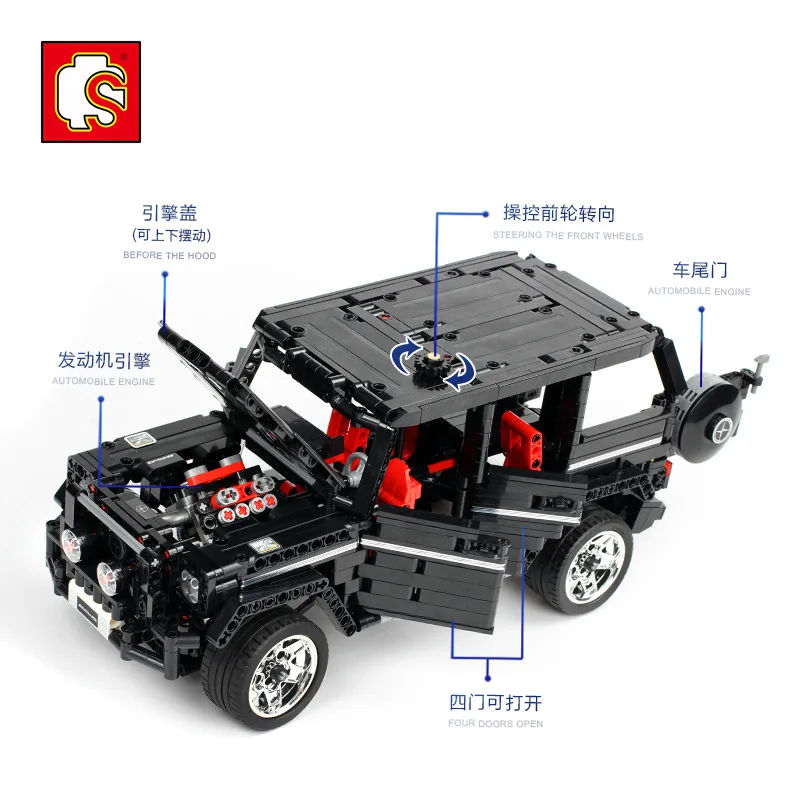 Cena 701960 Technic serii Sembo G500 Mercedesal benzg Big G zestaw edukacyjne klocki klocki zabawki dla dzieci boże narodzenie prezenty