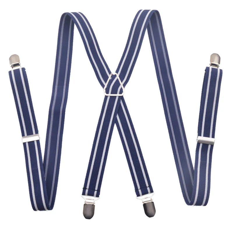 

Fashion 10 colors 4 clips Men's suspenders 2.5 cm adjustable elastic strap X- back braces for women free shipping 2.5*100cm