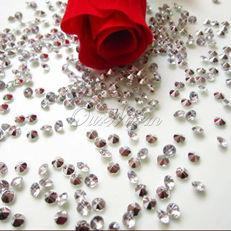 Серебро 1000 шт./лот 1/3carat 4.5 мм Алмаз Конфетти искусственная акрил для свадьбы