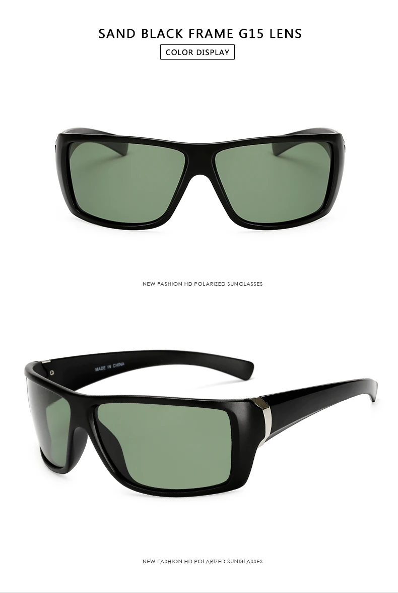 WARBLADE Брендовые мужские поляризованные солнцезащитные очки прямоугольные очки для вождения зеркальные Спортивные мужские солнцезащитные очки для мужчин - Цвет линз: G15 lens
