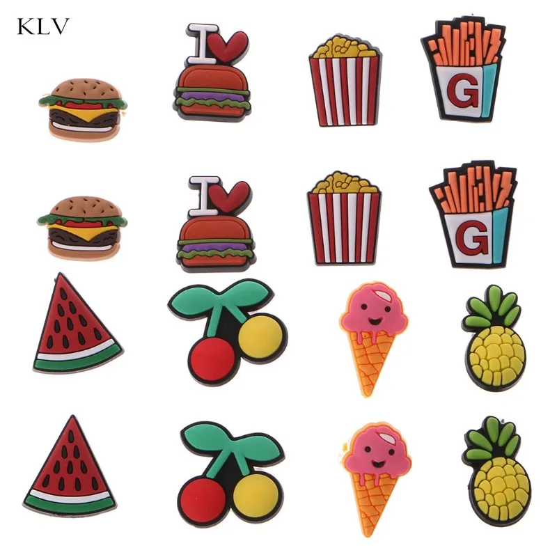 

8pcs/Lot Shoe Accessories Decoration For Garden And Beach Shoes Kids Mix Models Fruit Cartoon