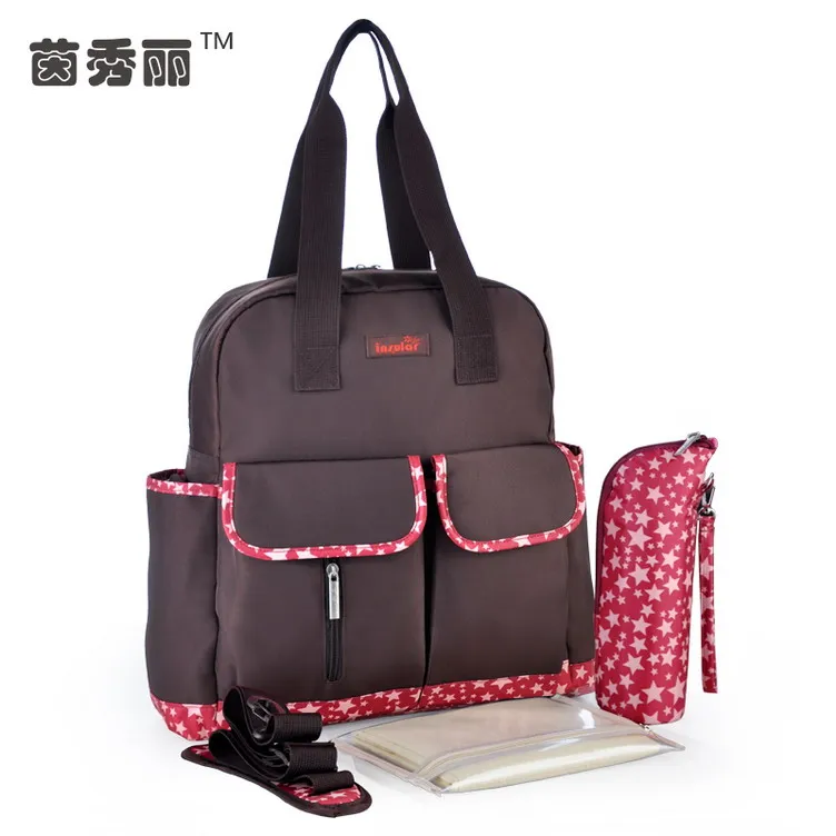 С отдельными карманами, многофункциональный рюкзак для подгузников, сумка для детских подгузников, сумки для беременных сумка-мессенджер, сумка для подгузников star Сумка-тоут - Цвет: Коричневый