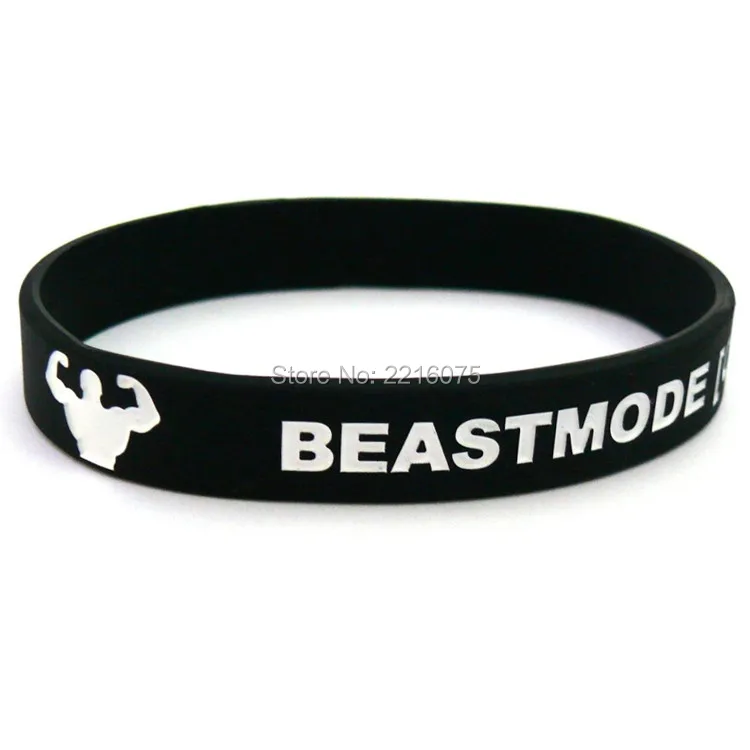 

300pcs Fitness & Bodybuilding CrossFit Beastmode on wristband silicone bracelets free shipping by DHL express