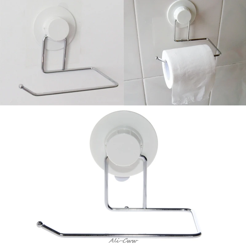 

Toilet Paper Holder Bathroom Suction Hanger Tissue Rack Kitchen Towel Hook