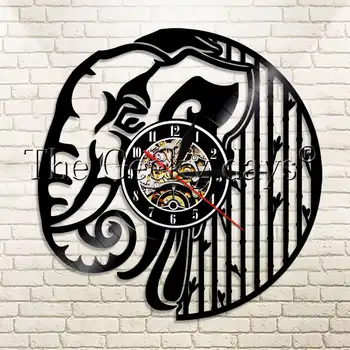 

1Piece Mammal Elephant Head Vinyl Record Wall Clock African Wildlife Animal Wall Watch Art Decorative Wall Clock