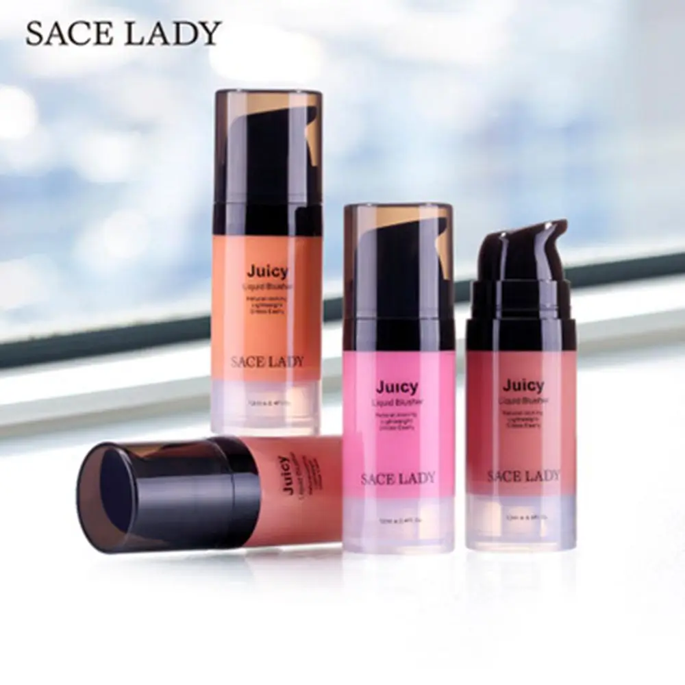 

SACE LADY 4 Color Liquid Rosy Blusher Professional Natural Cheek Bronzer Juicy Blusher Whitening Pigment Face Care Cream Blusher