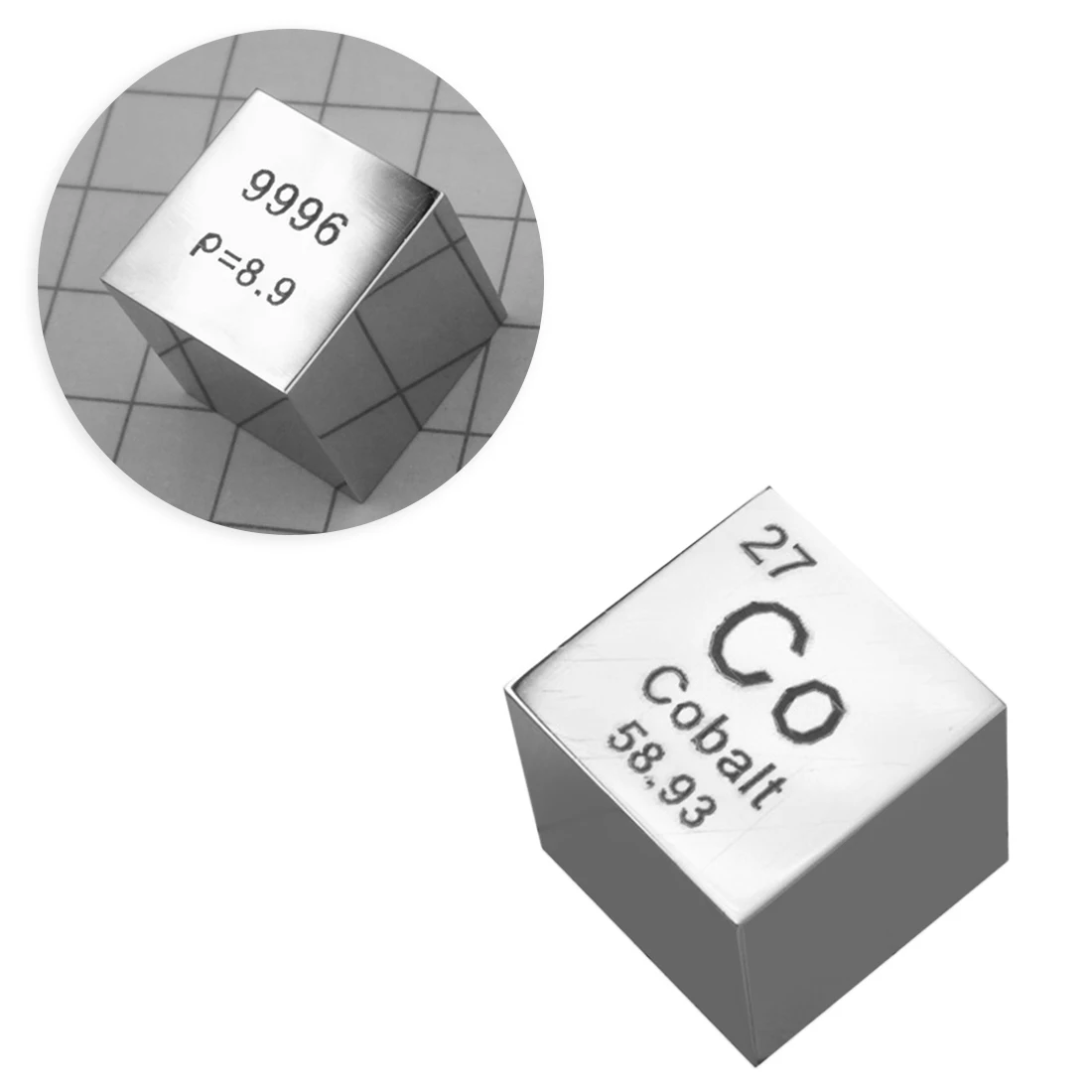 

High Recommend 1 Pcs 10mm Mirror Polish Cobalt Cube Periodic Table Of Elements Cube(Co≥99.96%)