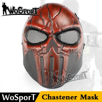 

WoSporT Airsoft Paintball Steel Skull FullFace Mask Chastener Ear-protective Halloween Party Field Wargame Cosplay Movie CS Prop