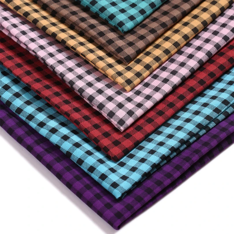 

1.5M*1M Dark plaid polyester fabric fashion wave point printing polyester fabric composite PVC polyester fabric send a scissor