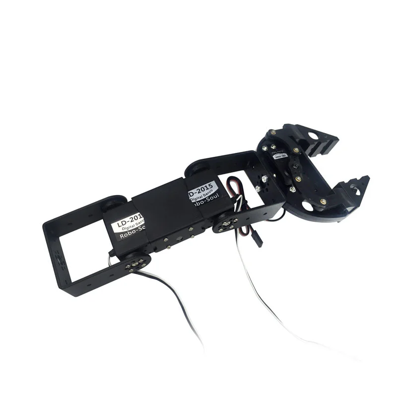 

3DOF Robot Mechanical Arm Manipulator Robot bracket Kit Plastic Claw Grisper & Servos for Vehicle-mounted RC Car