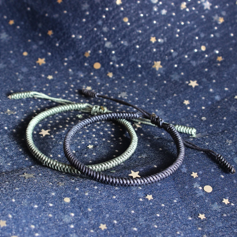 Синий голубой Тибетский буддистский плетеный браслет на веревке с узелками, регулируемый размер той же модели, что и леonardo DiCaprio Blessed Best friend