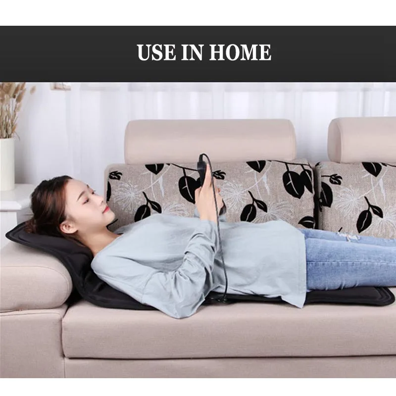 Heated Back Massage Seat For Car Home Office Heat Vibrate Cushion Back Neck Massage Chair For Relaxation 4