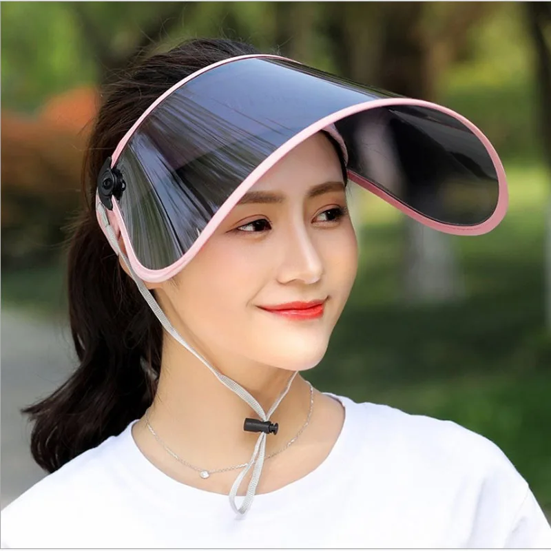 New Unisex Mens Womens Cap Transparent Sun Visor Hat UV Protection Cover Hat Casual Floppy Fold Hat Summer 6 Color