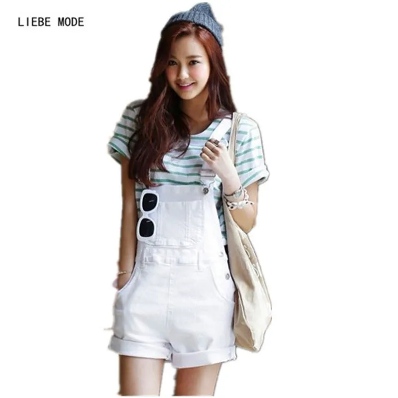 white denim overalls women's