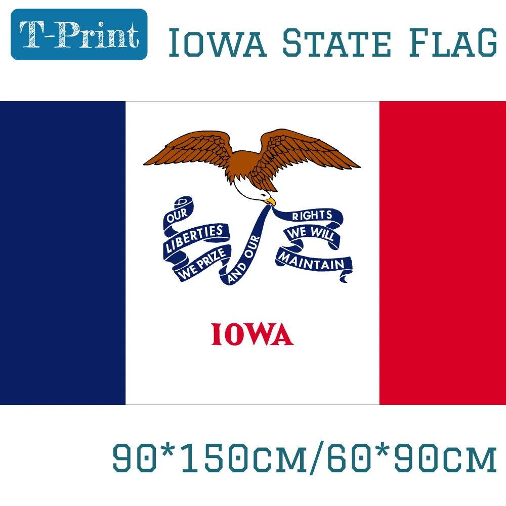 

State of Iowa Flag USA 90*150cm 60*90cm 3x5ft Printed Polyester Banners For Campaign Vote Event