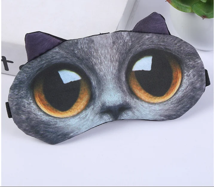 Мультфильм животных повязки на глаза Путешествия Спящая охлаждающая маска для глаз Новинка - Цвет: Cat 2