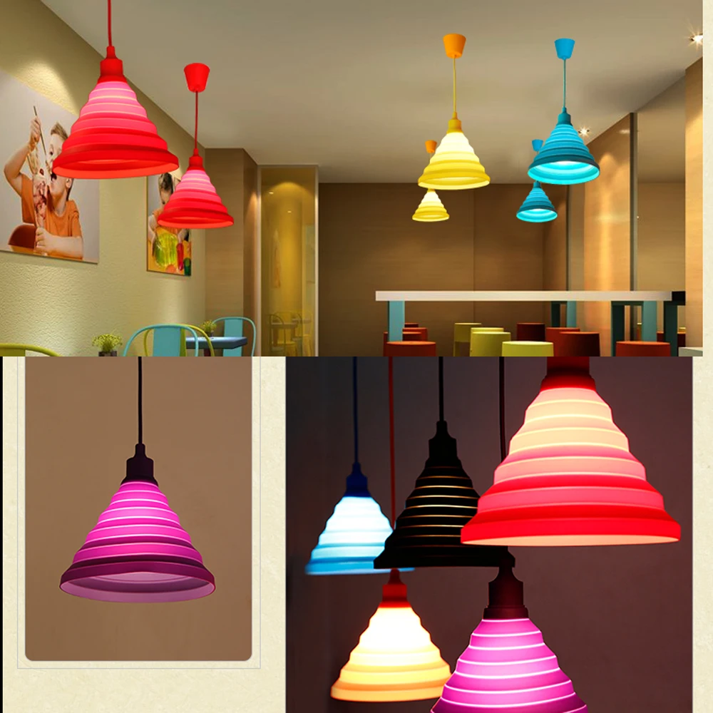 LEDGOO Novelty Colorful Silicone Pendant Lights Bar Restaurant Bedrooms