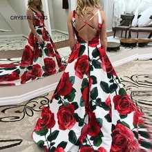 Vestido de festa longo сексуальное прозрачное платье с v-образным вырезом и цветочным принтом длинные элегантные вечерние платья robe de soiree longue