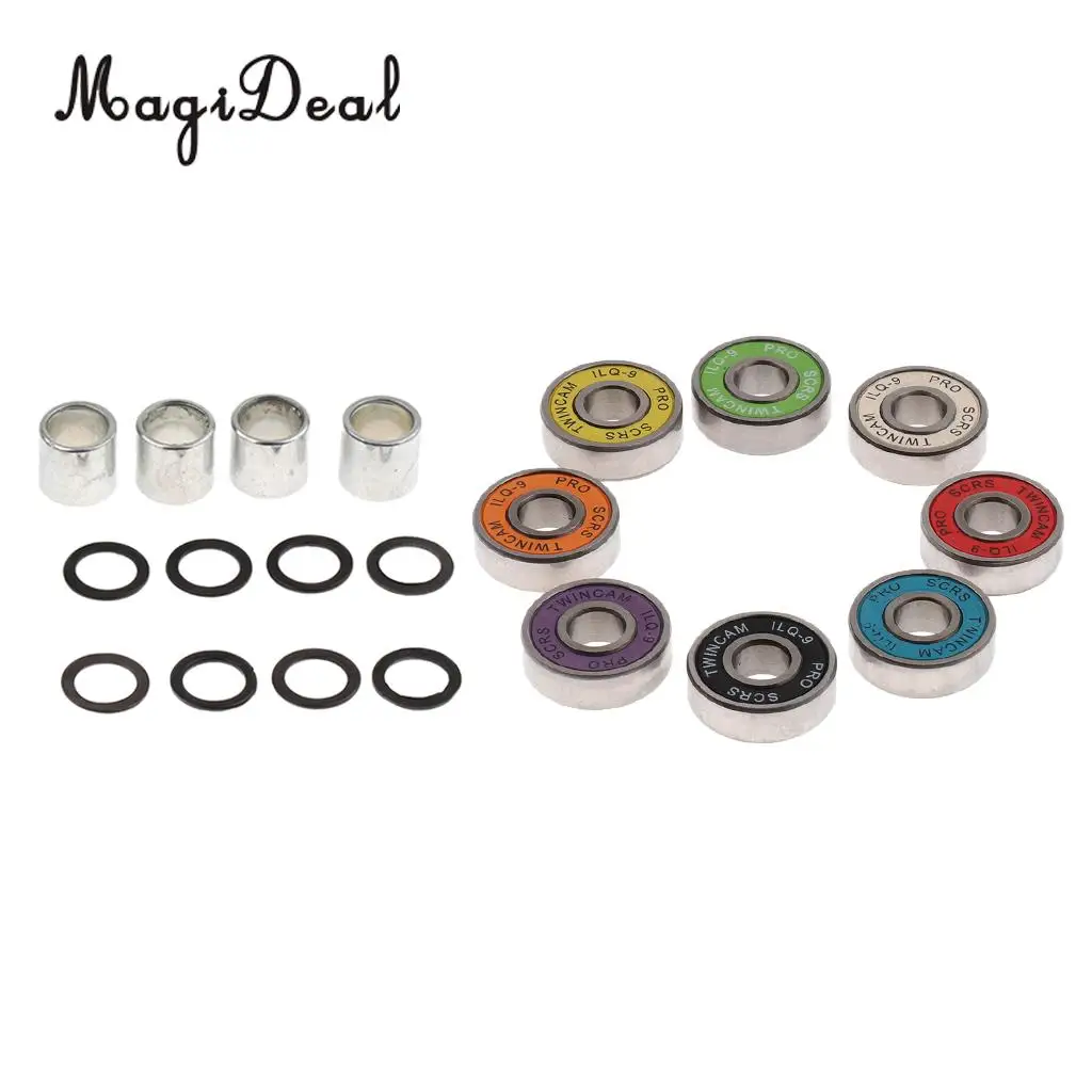  MagiDeal Skateboard Speed Kit- Bearing ,Spacers and Speed Washers Colourful Skateboard Spacers and Washers Skateboard Speed Kit