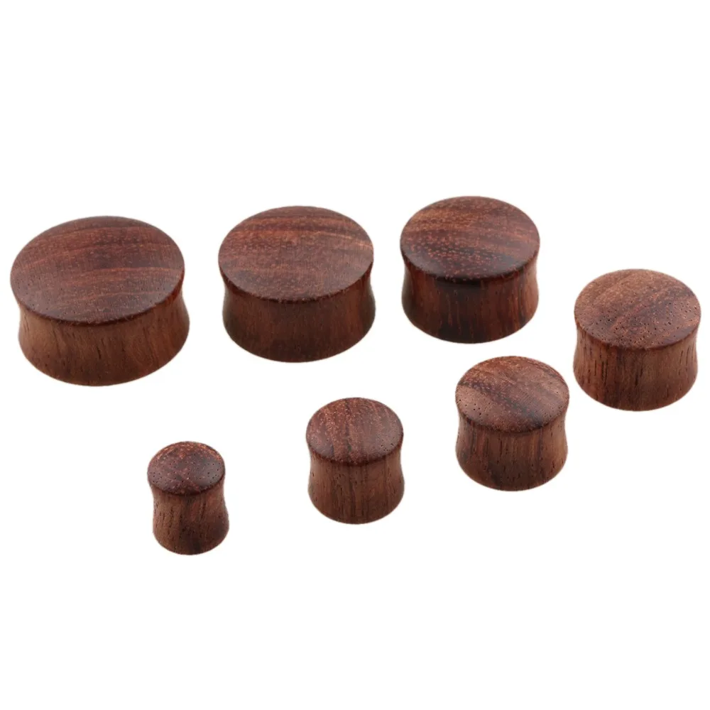 TUMBEELLUWA 1Lot (2Pc) Wooden Ear Gauges Ear Plugs Expander Tunnels Ear