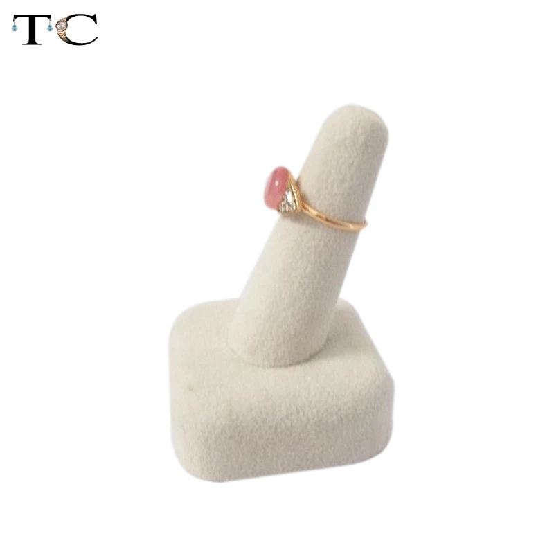 New Arrival Beige Velvet Jewelry Displays Holder for Ring Display Stand
