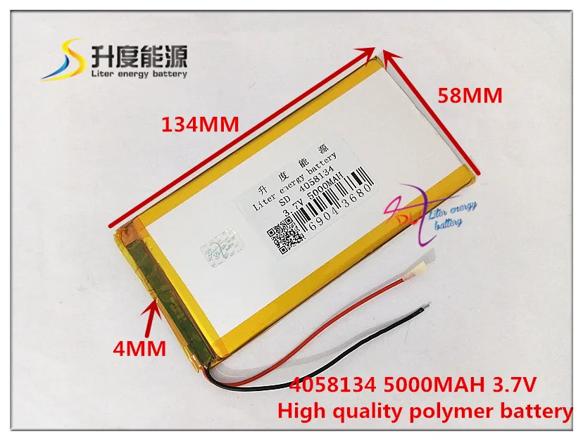 3,7 V 5000 mAH 4058134 полимерный литий-ионный/литий-ионный аккумулятор для POWER BANK tablet pc Электронная книга динамик