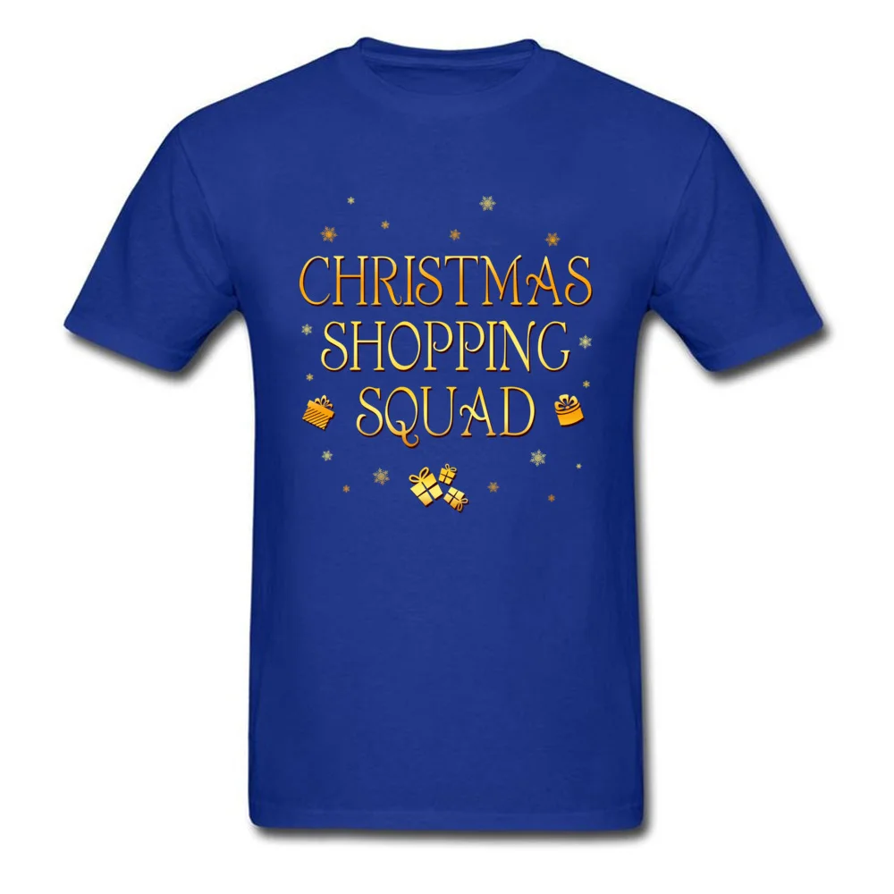 Christmas Shopping Squad Pure Cotton Men's Short Sleeve Tops T Shirt Normal Summer T Shirts Normal Sweatshirts Fitted Crewneck Christmas Shopping Squad blue