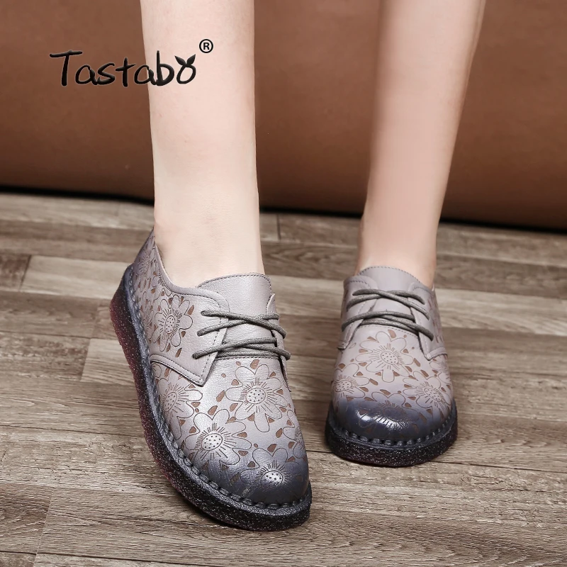 

Tastabo Print Flower Flat Shoe Pregnant Women Shoe Mother Driving Shoe Female Moccasins Women Flats Hand-Sewing Shoes