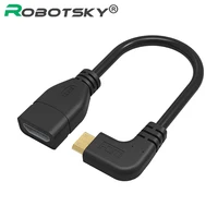 Высокое качество 90 градусов влево угловой позолоченные Mini HDMI на HDMI Женский Кабель мужчин и женщин для HDTV 1080 P PS3 Evo htc Vedio - изображение