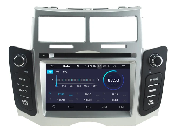 Android 9.0 Octa Core Car DVD GPS Player For TOYOTA YARIS 2005-2011 Multimedia Stereo Radio NAVIGATION BT WIFI/4G Map TPMS DAB+