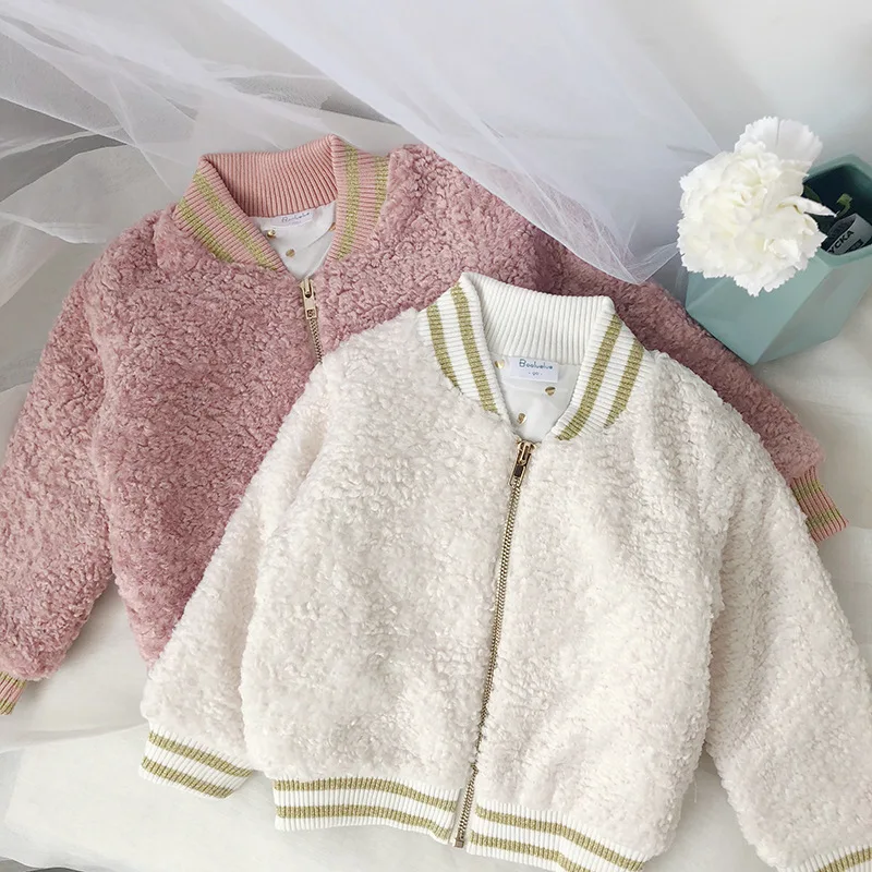 

Kids jacket solid white pink toddler baby girls jacket sweet baby girls outwear jacket