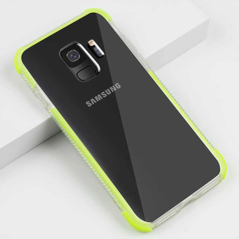

For SAMSUNG Galaxy S8 S9 Plus Note 8 Flexible TPU Case DIY Armor Transparent Anti-fall Protective Cover Anti Knock Fall Shell