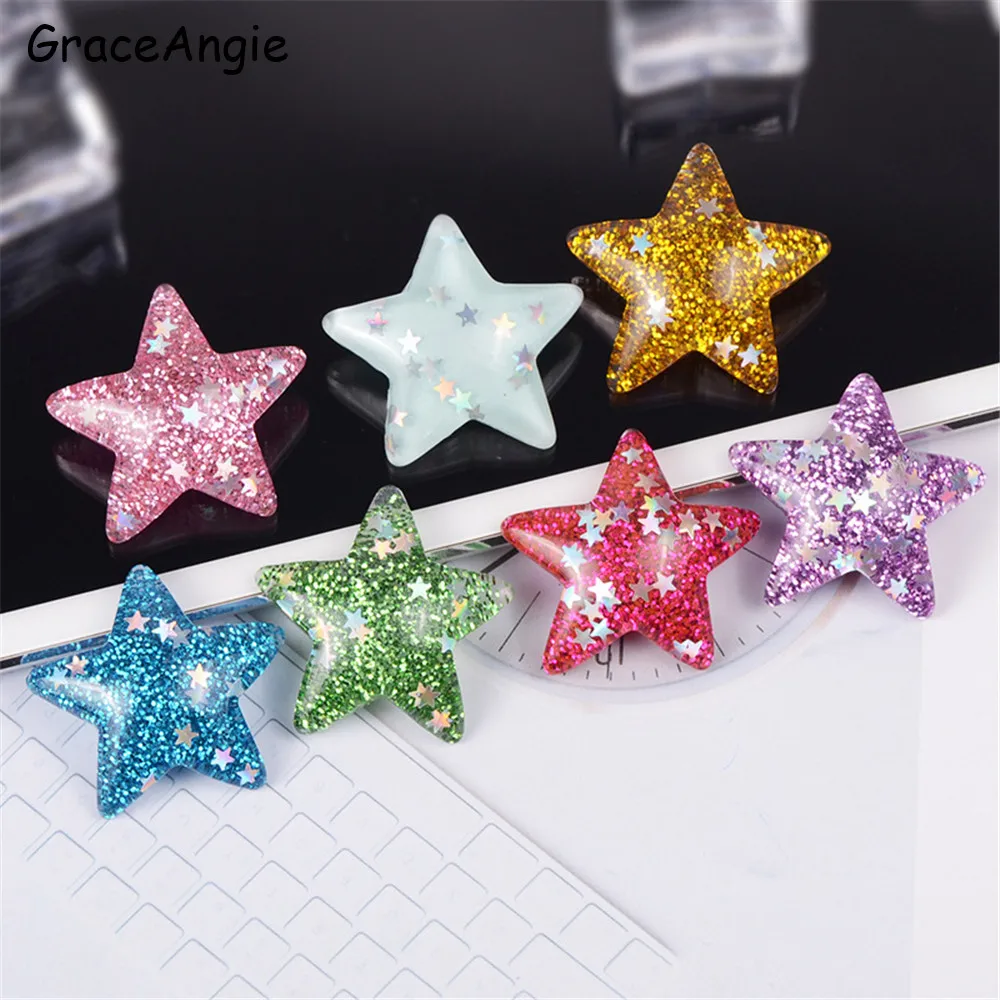 

20pcs Resin Star Baby Jewelry DIY Hair Accessories toys Play Early Education Toy kids Gift Handmade Accessories Cameo flatback