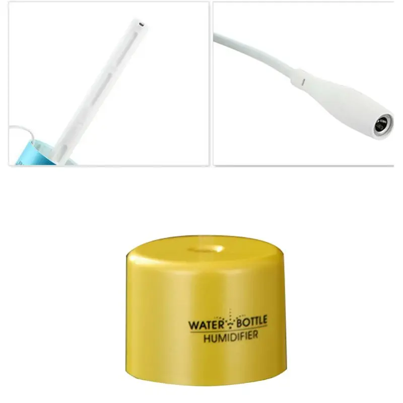 USB портативный мини бутылка для воды Колпачки Увлажнитель воздуха Арома диффузор тумана - Цвет: Цвет: желтый