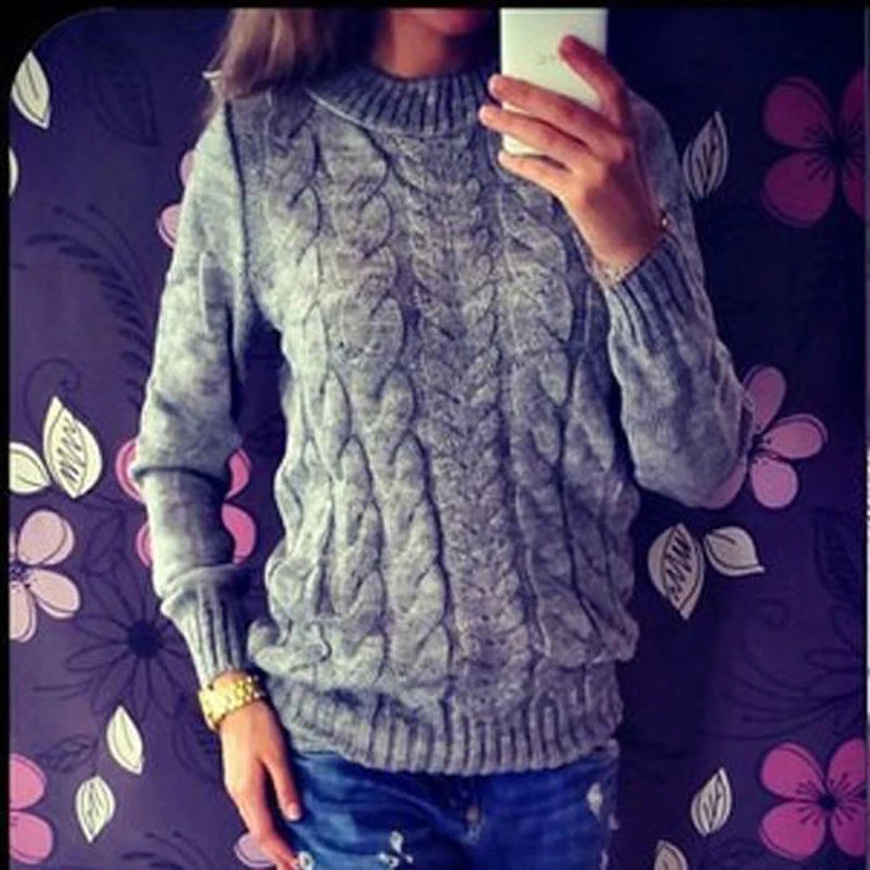 

Women Sweaters And Pullovers Long Sleeve Knitted White Women's Sweater Female Winter O Neck Sueter Mujer Pull Femme 2017