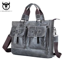 BULLCAPTAIN мужской портфель для бизнес моды кожа 14 дюймов Сумка для ноутбука известный бренд ручка Tote сумки на плечо NCZ033