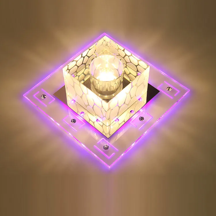 

Chandelier Ceiling Cube Light Chandeliers For The Hall Square Suspended Lamp Lighting Crystal Lights Simple Aisle Led Corridor