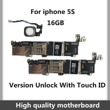 Полная функция оригинальная материнская плата для iPhone 5S 16GB разблокированная материнская плата с сенсорным ID логическая плата хорошая работа