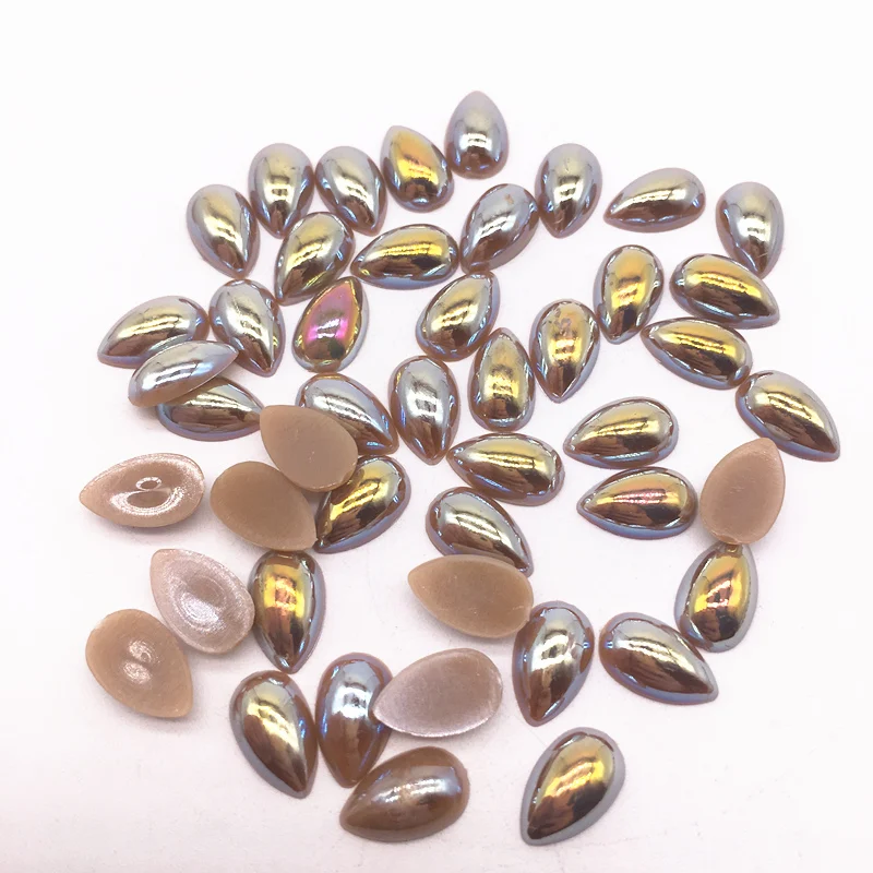 6x10/8x12/10x14/13x18mm Flatback Half Teardrop Shape Plastic ABS Imitation Pearl Beads For Jewelry Craft Scrapbook Decoration - Цвет: 12