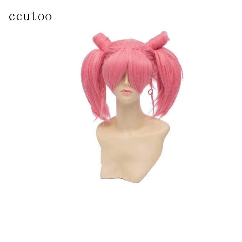 

ccutoo Pink 35cm Sailor Moon Chibiusa Sailor Chibi Moon Synthetic Hair Cosplay Party Wig With Chip Ponytails Heat resistance fib