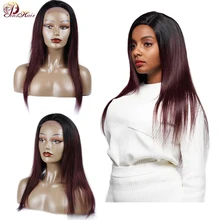 99J красные парики индийские прямые Синтетические волосы на кружеве человеческих волос черный парик Для женщин 180 плотность Синтетические волосы на кружеве парик человеческих волос 4*4 застежка Nonremy парик