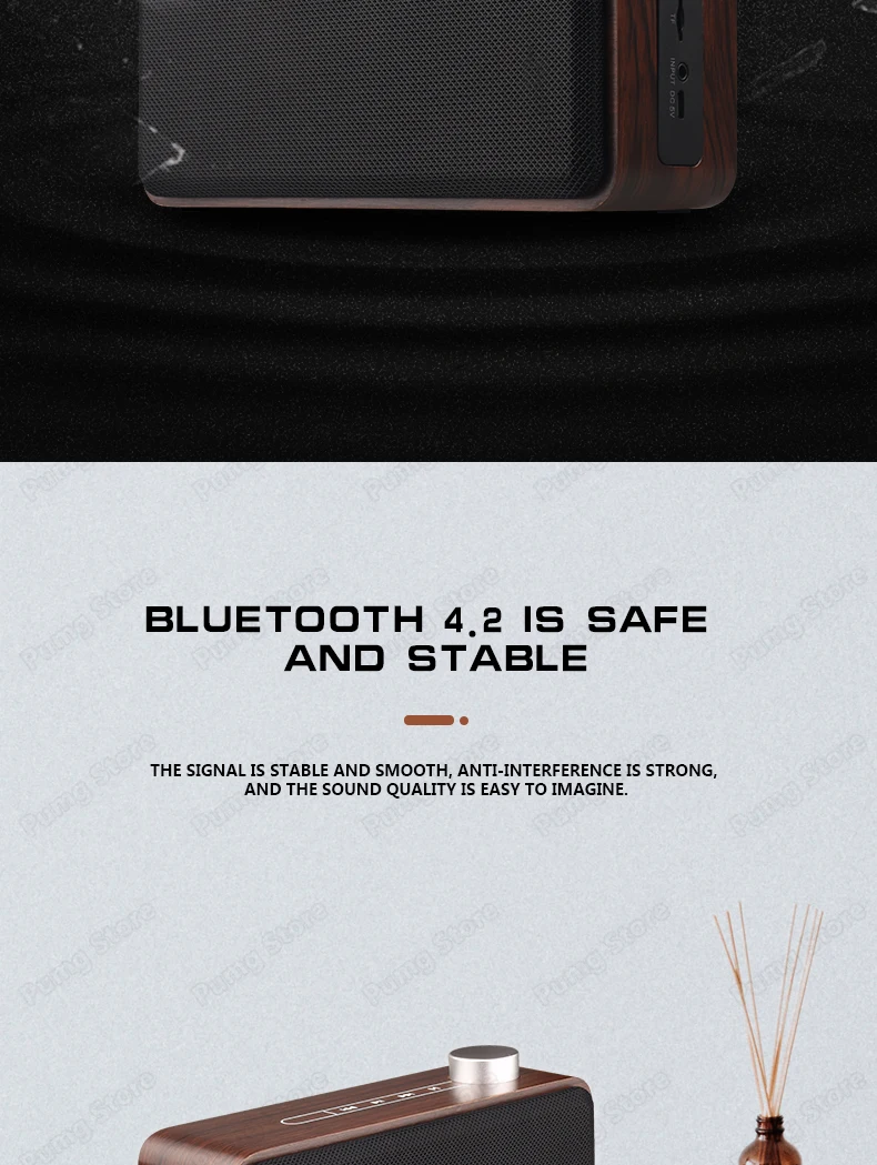Сенсорный экран Bluetooth в деревянном корпусе Беспроводной портативный динамик сабвуфера бас Поддержка TF AUX громкой связи стерео Беспроводной Hi-Fi колонки W5A