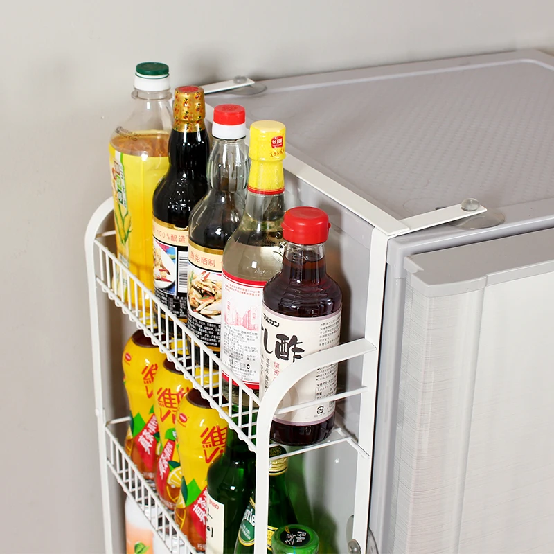 Плоская железная стойка боковая стенка большой емкости для хранения кухонной полки холодильника