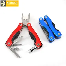 KSHIELD мини Мультитул карманные складные плоскогубцы обжимной инструмент Многофункциональный нож для выживания светодиодный фонарик Ailcate