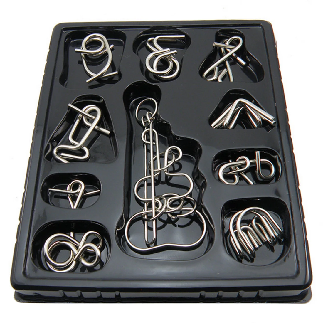 UTOYSLAND 10Pcs/set Metal Wire Puzzles IQ Brain Teaser Classical