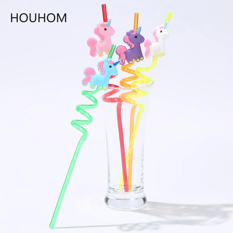 4pcs Unicorn Party Decorations Drinking Straws Baby Shower Wedding Decoration Birthday Kids Diy Decor | Дом и сад